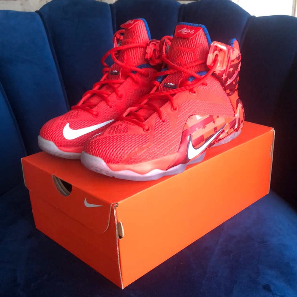 Red Nike LeBron 12 'USA' - size 4.5Y